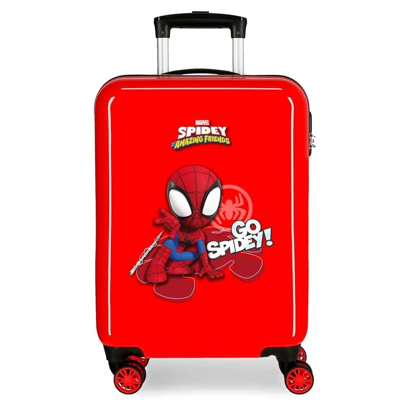 Marvel Go Spidey Cabin Suitcase Red 38x55x20cm Rigid ABS Side Combination Closure 34L 2kg 4 Double Wheels Hand Luggage, red, Cabin Suitcase