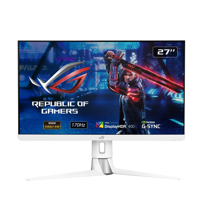 ROG Strix XG27AQ-W IPS Gaming Monitor – 27 inch 2K QHD (2560x1440), Fast IPS, Overclockable 170Hz (Above 144Hz), 1ms (GTG), ELMB SYNC, G-SYNC Compatible, DisplayHDR™ 400