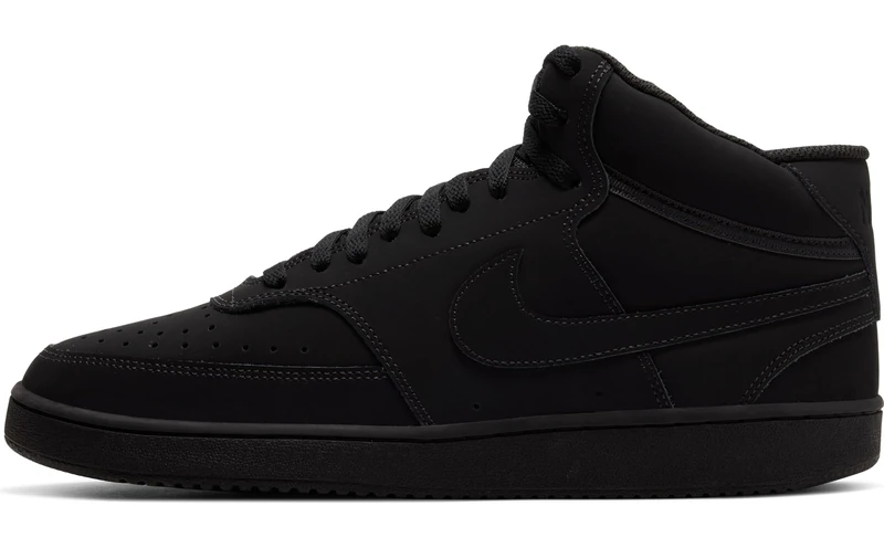 Nike Men's Court Vision Mid Sneaker, Black/Black/Black, 6