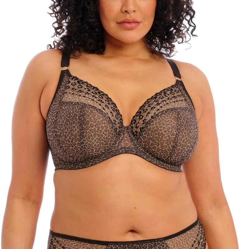 Elomi Matilda Plunge Side Support Bra Leopard Brown 40DD