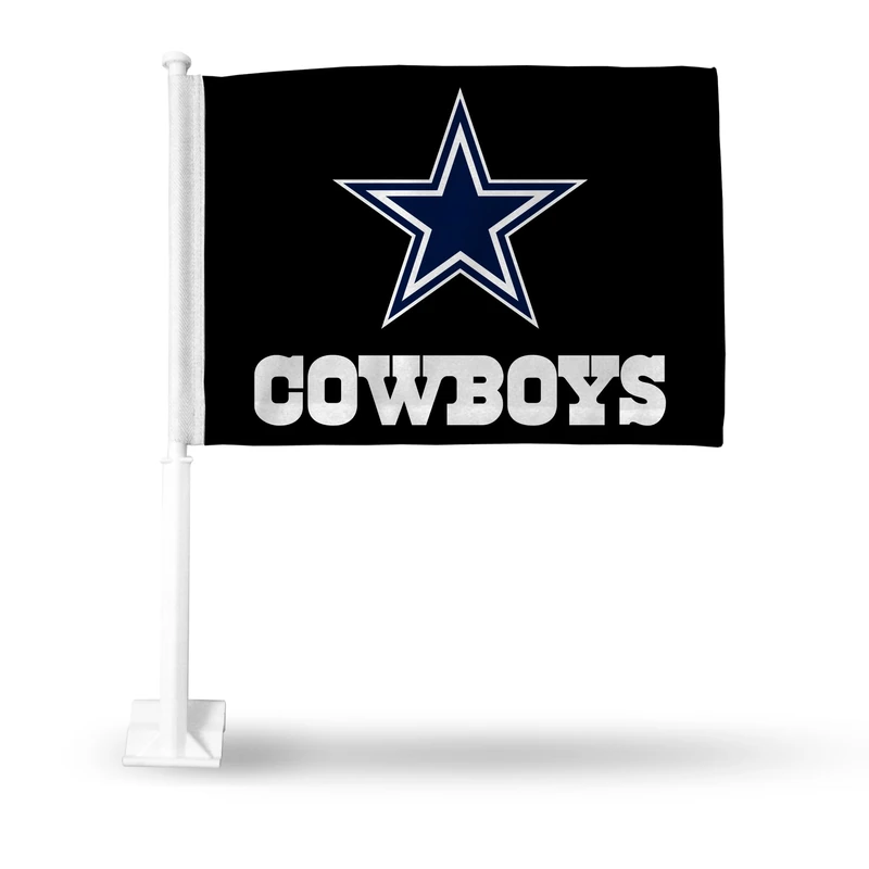 Rico Industries NFL Los Angeles Rams Primary Double Sided Double Sided Car Flag - 16" x 19" - Strong Pole That Hooks onto Car/Truck/Automobile