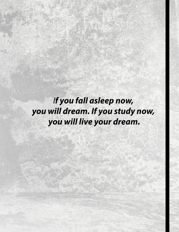 Notebook 110 Lined Page , 8-x-10-inch, Gray Be Bold: (f you fall asleep now, you will dream. If you study now, you will live your dream.)