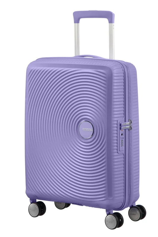 American Tourister Soundbox - Hand Luggage Suitcase 55 x 40 x 20/23 cm - Hard Shell Cabin Trolley for EasyJet & Most Airlines, Expandable, 35.5/41L, Lavender (Lavender)