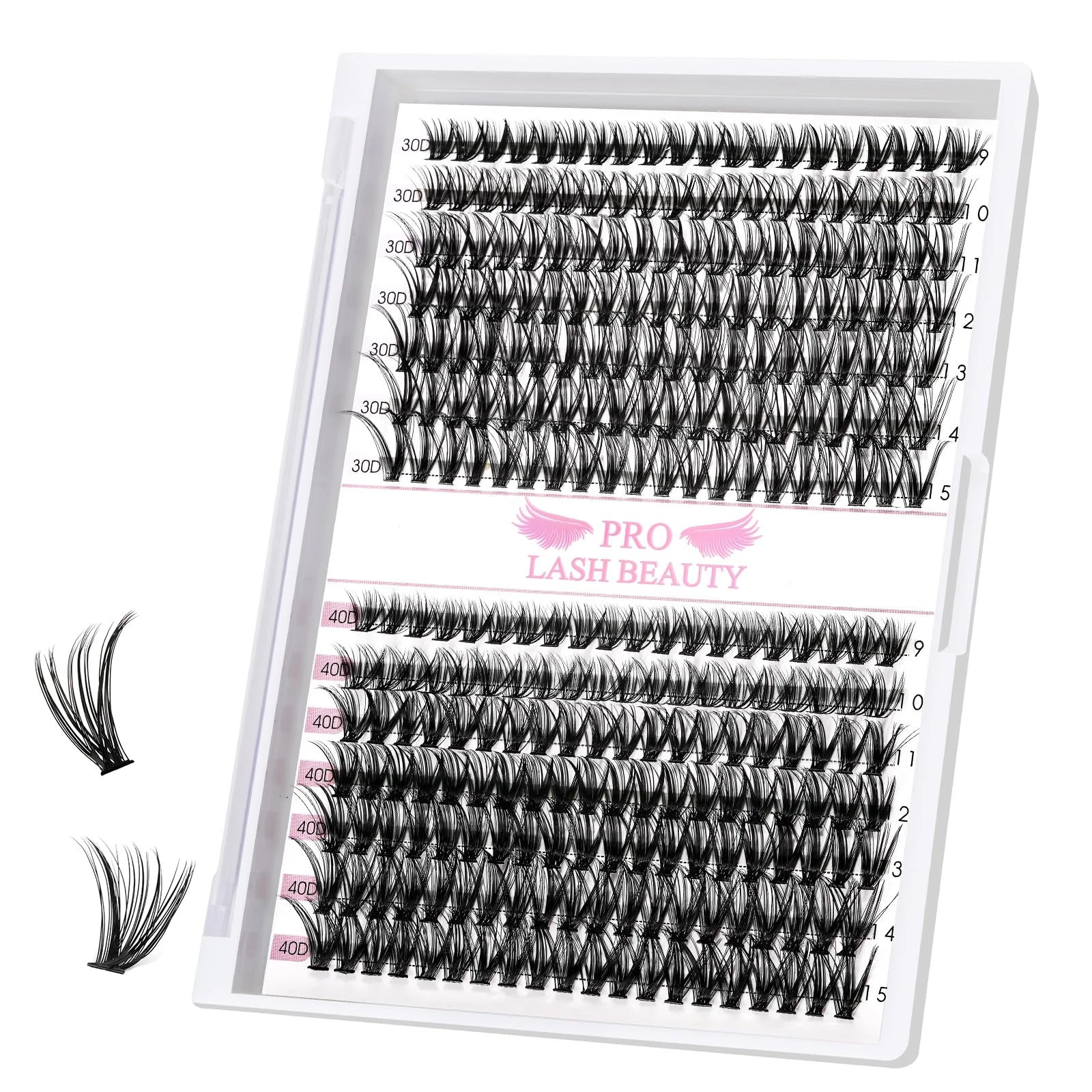 280 Pcs Individual Cluster Lashes 30D+40D D Curl 9-15Mix Lash Clusters DIY Lash Extension At Home Lashes That Look Like Eyelash Extensions (30D+40D-D,9-15mix)
