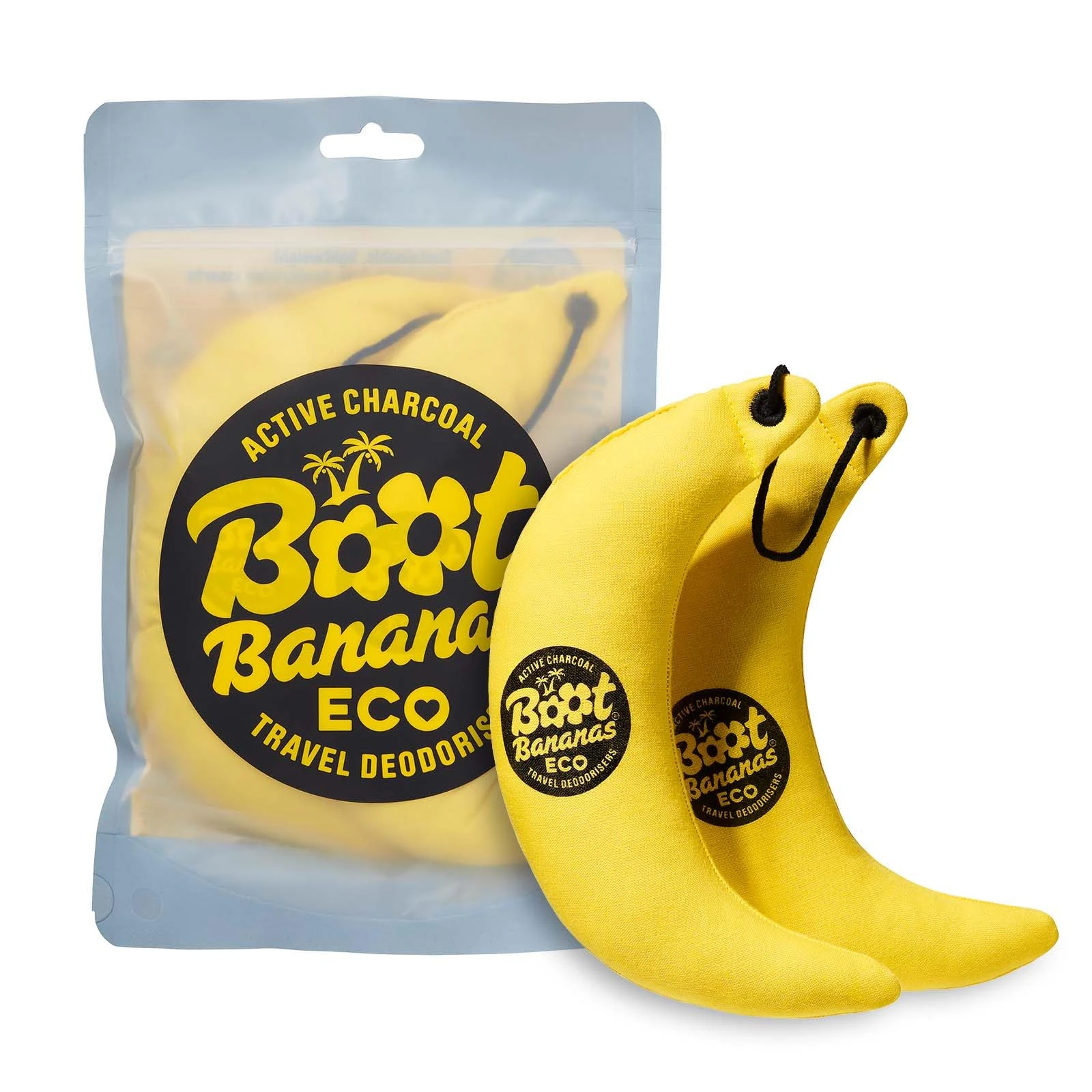 Boot Bananas Eco Travel Deodorisers – Fragrance-Free Activated Charcoal Odour Removers for Smelly Shoes, Gloves & Bags – Lightweight, Compostable, Reusable Freshness On the Go – Lasts up to 12 Months