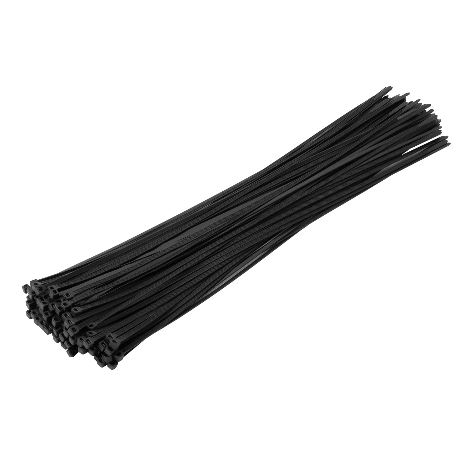 XINGO Black Cable Ties Heavy Duty 100 Pack, 450mm x 4.8mm with 50 lbs Strength, UV Resistant Long Nylon Cable Ties for Indoor and Outdoor Use