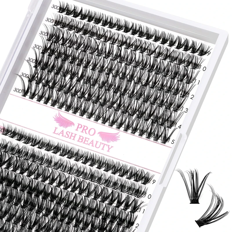 Pack of 280 Individual DIY Eyelashes for 40D Lash Extensions Mix of 0.07, 9, 15
