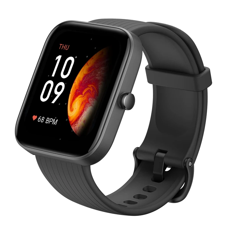 Amazfit Bip 3 Pro Smart Watch Fitness Watch with 1.69" Color Display, Heart Rate, SpO2, Sleep, Stress Minitor, Sporst Watch with GPS, 60+ Sports Modes, 5 ATM Waterproof, Black
