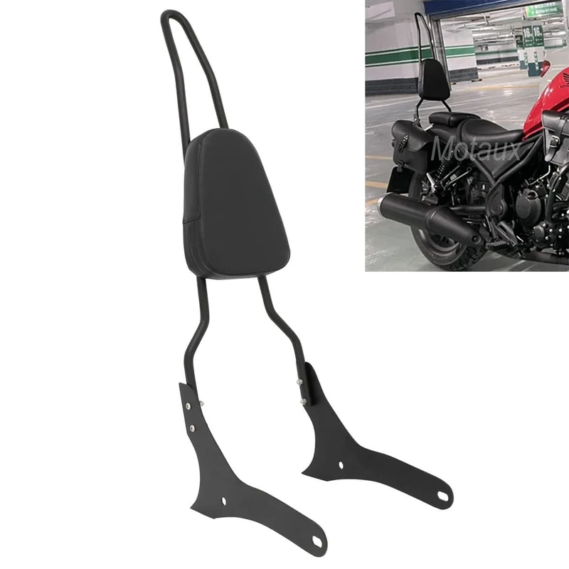 Motaux Passenger Sissy Bar Backrest Rear Pad for Honda Rebel 500 CMX500 / Rebel 300 CMX300 ABS 2017-2022, Black