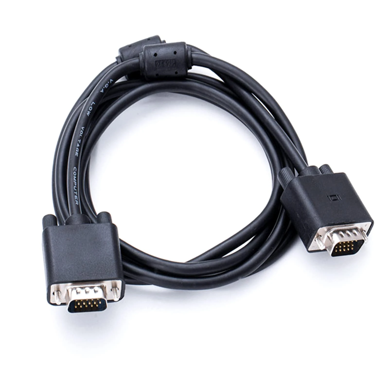 VGA to Computer Monitor Cable With Ferrite Cores - Male to Male Gold Plated Extension Compatible With Projectors, HDTVs, Displays, Laptops (1.5M-2)