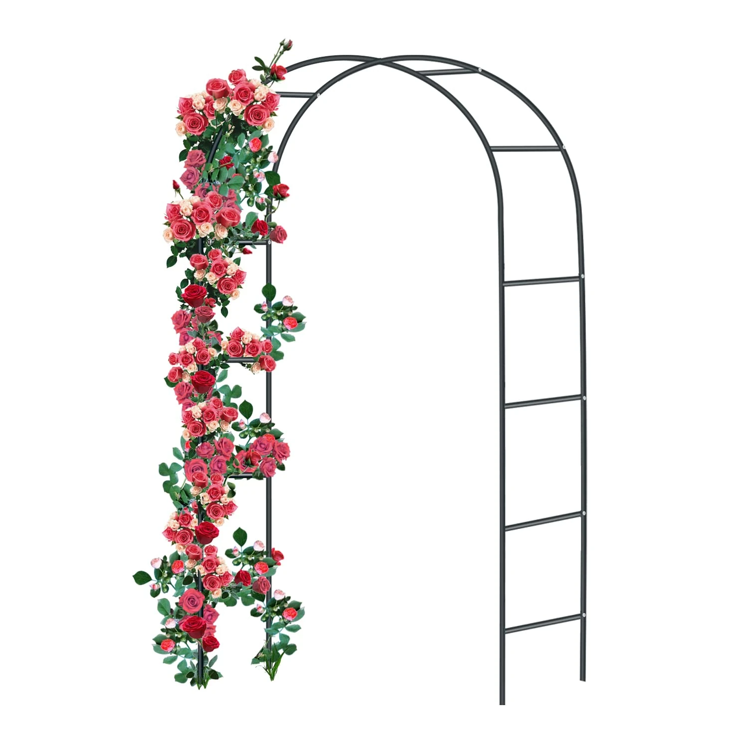 Forever Speed Metal Rose Arch Trellis Steel Frame Garden Arch, Flower Arch,Garden Decoration and Embellishment Climber Weatherproof 240 x 140 x 38 cm