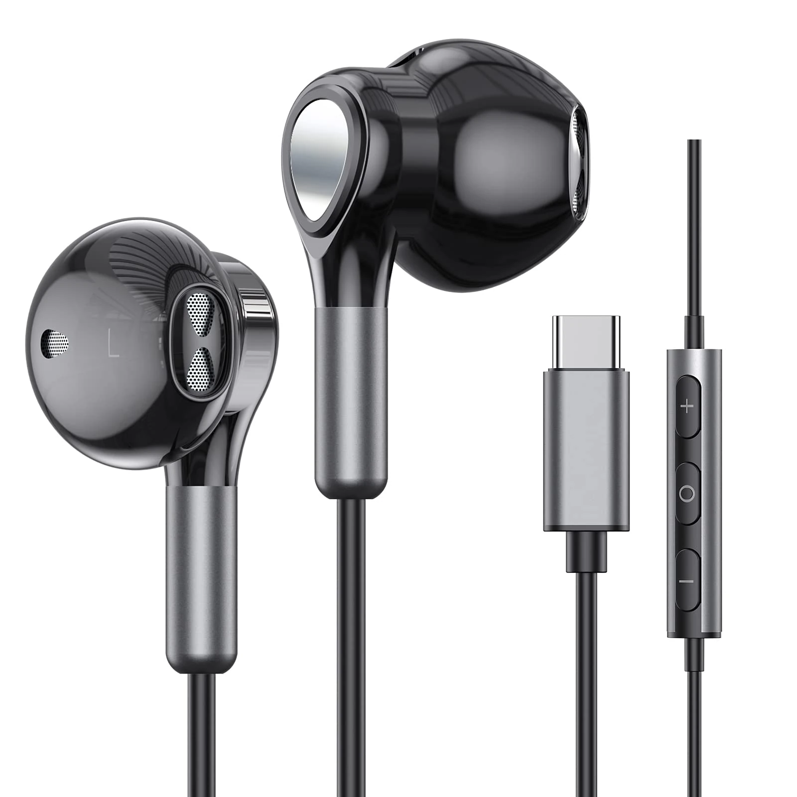 USB C Headphones for Samsung Galaxy S24 S23 Ultra S22 S21 FE S20 A54 A53 USB C Earphones with Mic Volume Control Wired Earbuds USB Type C Headphones for iPhone 16 15 Pro Max Plus iPad Pro Pixel 8 7 6a