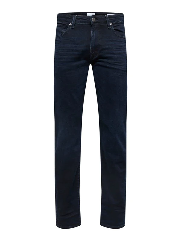 SELECTED HOMME Men's SLHSTRAIGHT-Scott 24601 BB ST JNS W NOOS Jeans, Blue Black Denim, 34/32, Blue Black Denim, 34 W/32 L