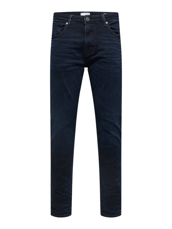 SELECTED HOMME Male Slim Fit Jeans 175, Blue Black Denim, 38 W/32 L