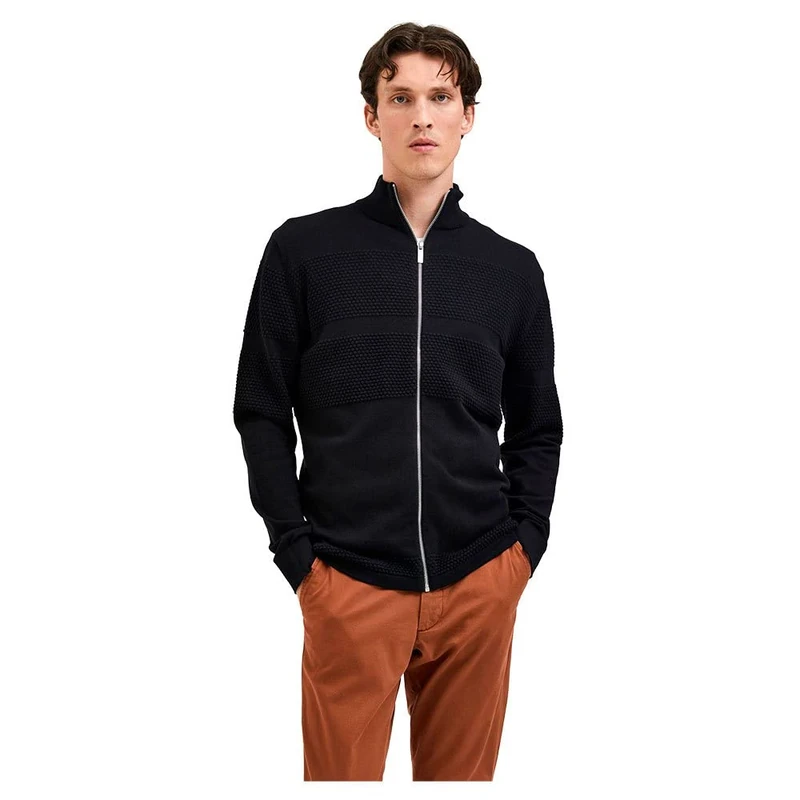 SELECTED HOMME Men's Slhmaine Ls Knit Cardigan W Noos Cardigan, Black, XXL