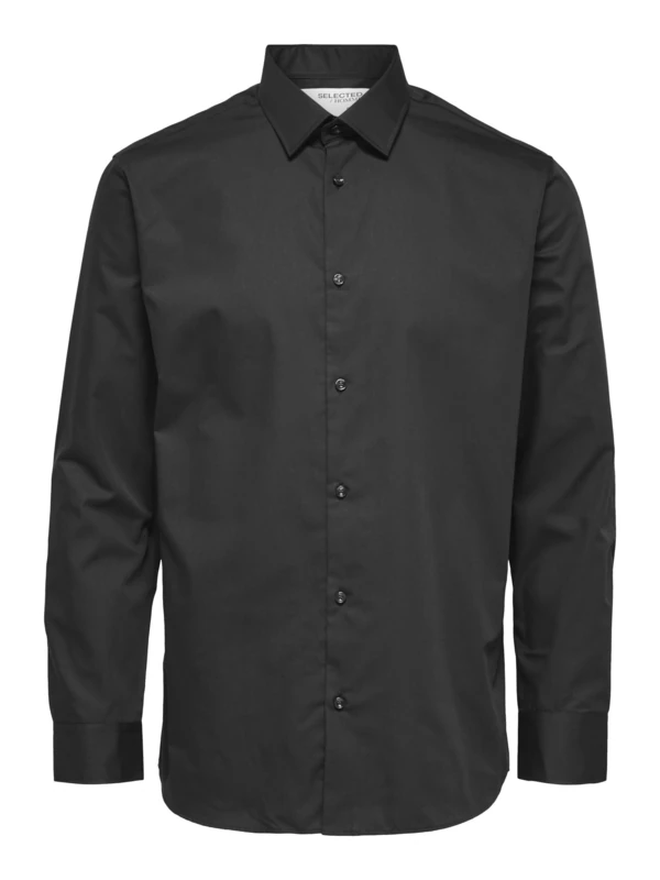 SELECTED HOMME Men's SLHREGETHAN Shirt LS Classic B NOOS Shirt, Black, L, Black, L
