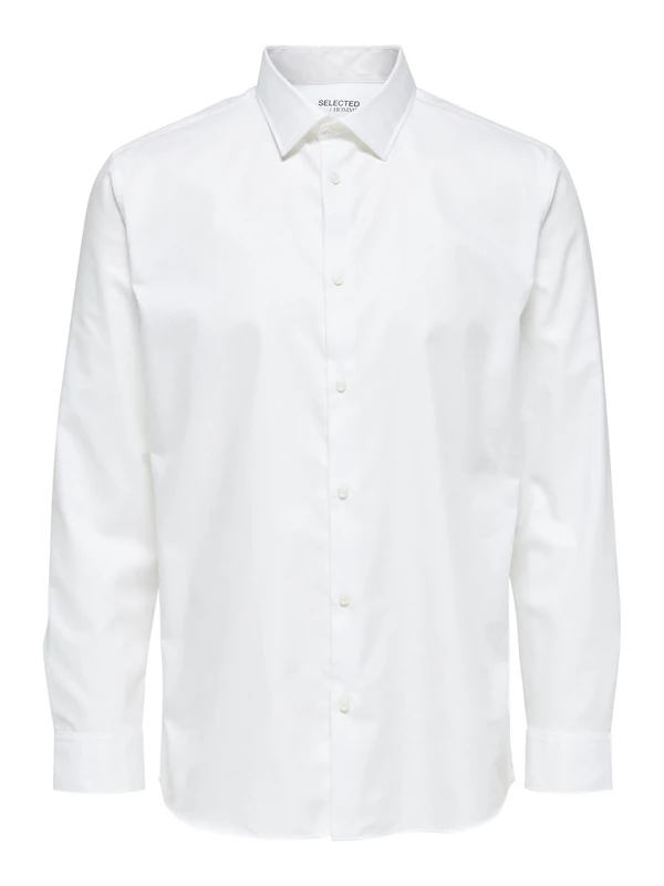 SELECTED HOMME Men's SLHREGETHAN Shirt LS Classic B NOOS Shirt, Bright White, L, Bright White, L