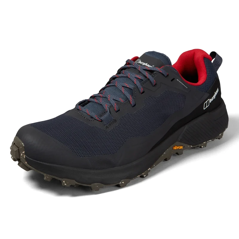 Berghaus Men's Revolute Active Walking Hiking Trail Shoes | Waterproof | Breathable | Durable | Vibram Rubber Sole, Moodind/Strlimo/Gojiber/Opwht, 10