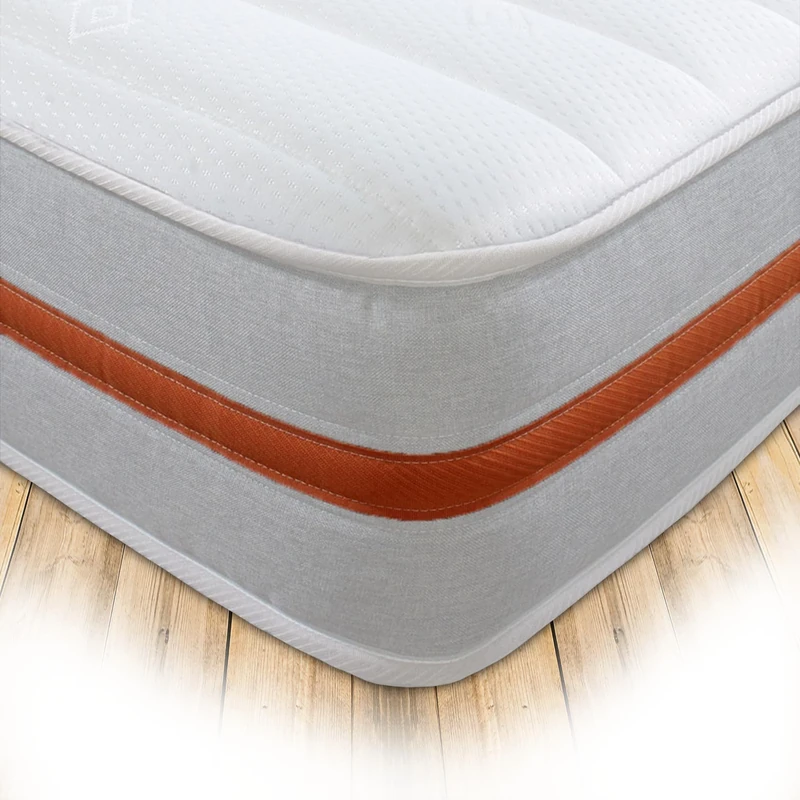 Starlight Beds Eclipse Comfort, Hybrid Sprung Small Double Memory Foam Mattress. Maximum Value Small Double Mattress, Soft, 7.5 Inch Deep (White/Orange) (4ft x 6ft3)
