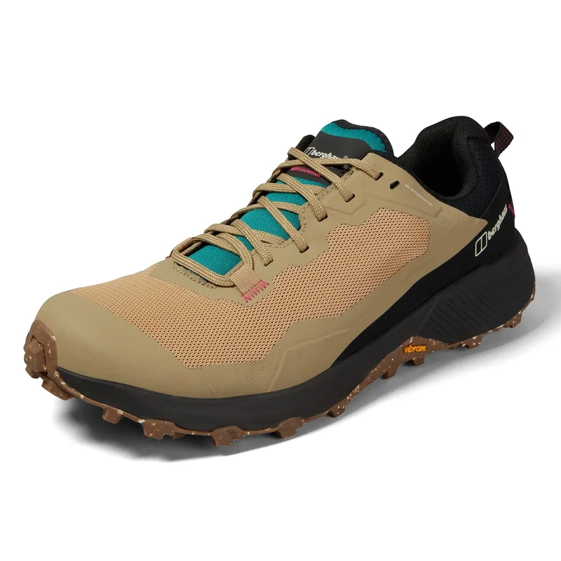 Berghaus Men's Revolute Active Walking Hiking Trail Shoes | Waterproof | Breathable | Durable | Vibram Rubber Sole, Natural/Turquoise, 8 UK - Image 1