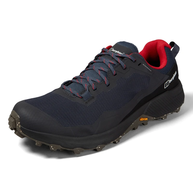 Berghaus Men's Revolute Active Walking Hiking Trail Shoes | Waterproof | Breathable | Durable | Vibram Rubber Sole, Moodind/Strlimo/Gojiber/Opwht, 8