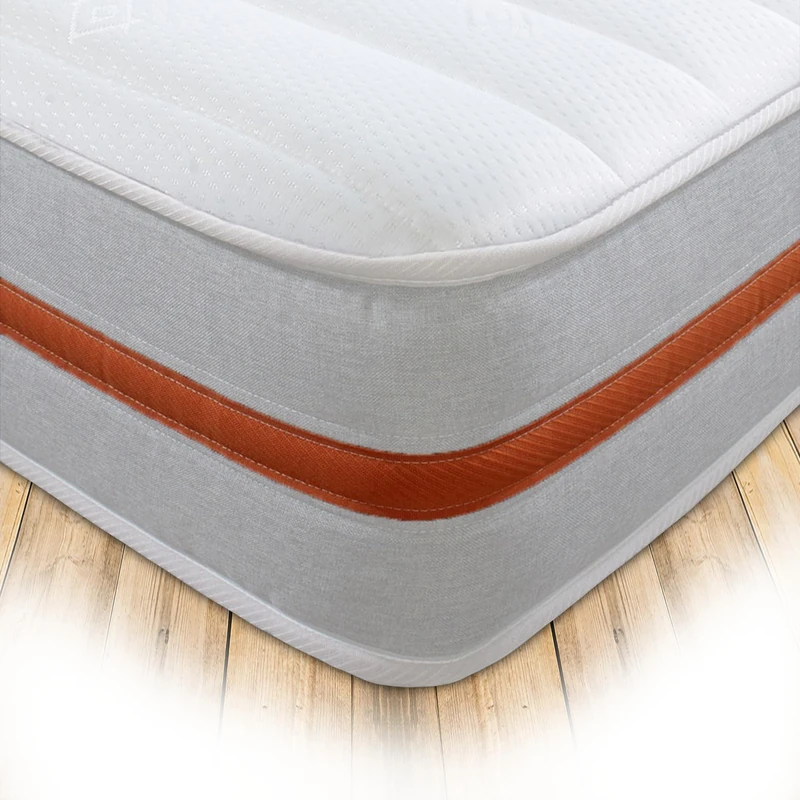 Starlight Beds Eclipse Comfort, Hybrid Sprung Kingsize Memory Foam Mattress. Maximum Value Kingsize Mattress, Soft, 7.5 Inch Deep (White/Orange) (5ft x 6ft6)