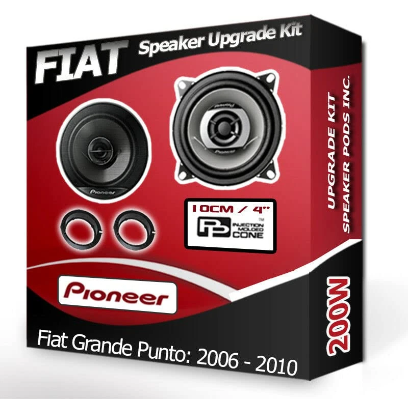 Grande Punto Speaker upgrade Rear Door Pioneer car speakers 4" 10cm 210W