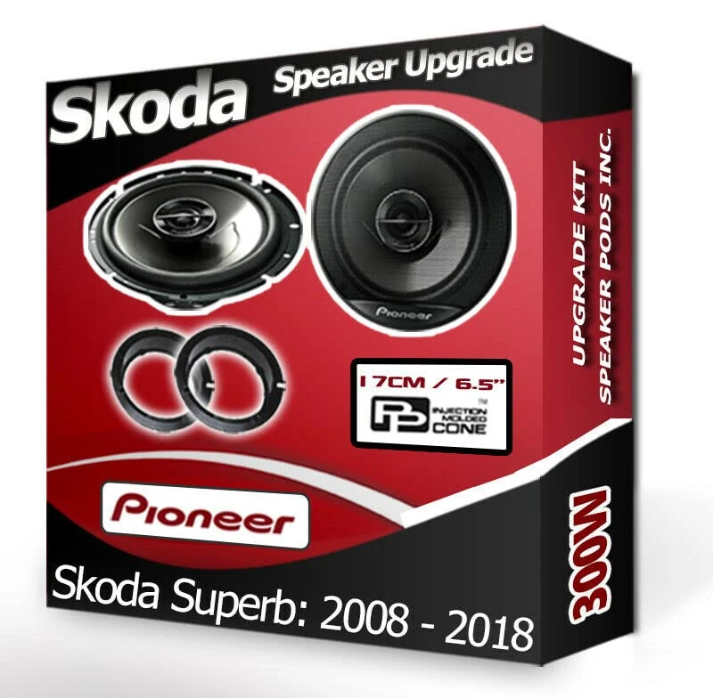 Superb Speaker upgrade Front Door Pioneer car speakers 6.5" 17cm + Rings 300W
