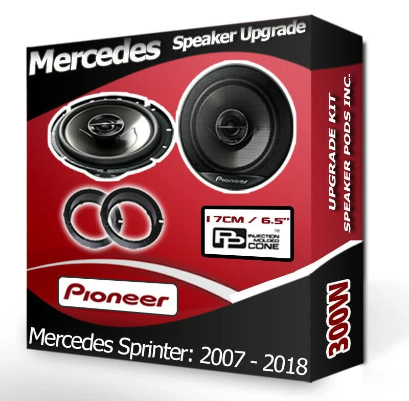 Sprinter Speaker upgrade Front Door Pioneer car speakers 6.5" 17cm + Pods 300W