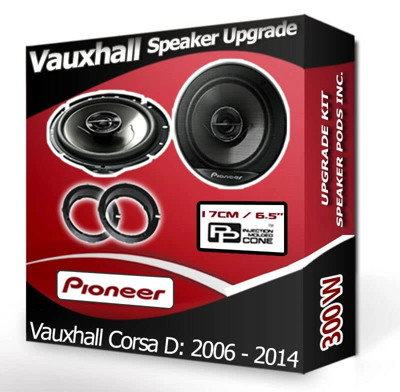 Corsa D Speaker upgrade Front Door Pioneer car speakers 6.5" 17cm 300W