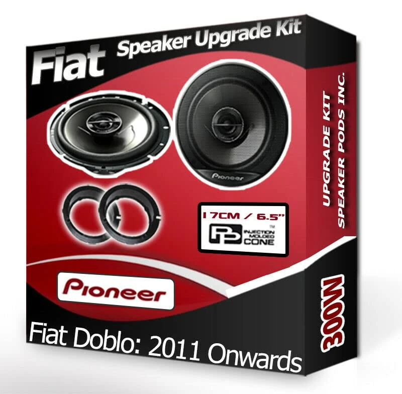 Doblo Speaker upgrade Front Door Pioneer car speakers 5.25" 13cm + Pods 250W
