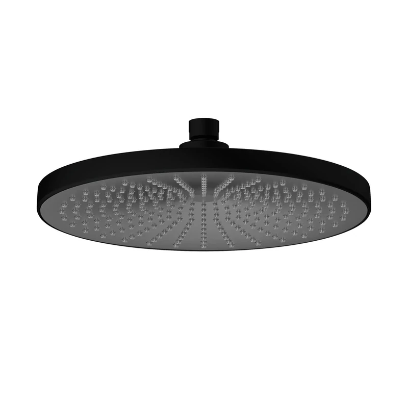 WENKO Ultimate Shower rain shower head, Ø 25 cm rain shower head, 284 jets for gentle and intensive water, with ½" universal connector, suitable for instantaneous water heaters, black/grey