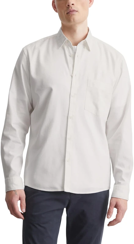 Marc OߴPolo Men's Regular Fit Long Sleeve Shirt, Off White (Egg White), M