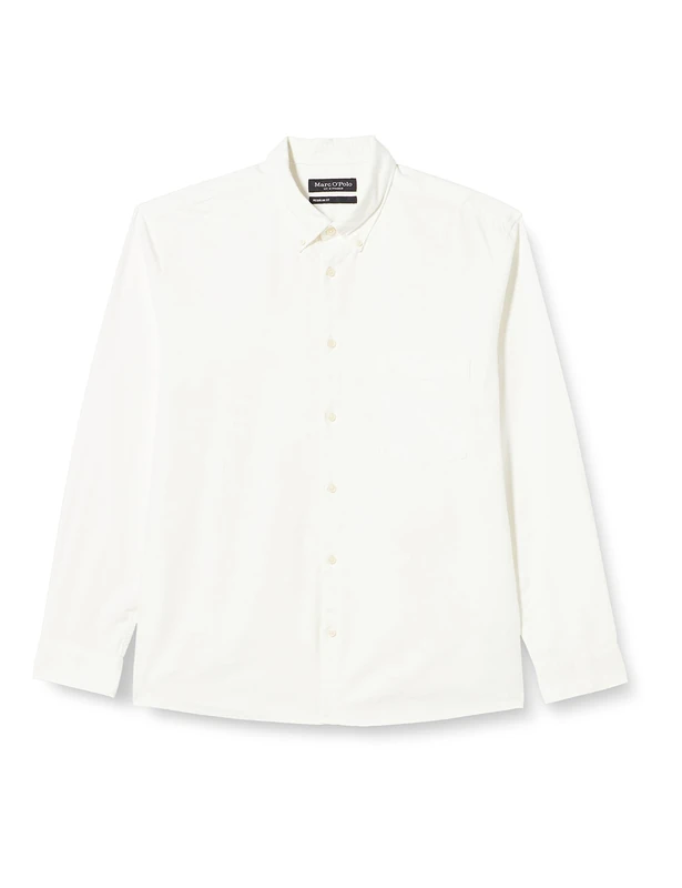 Marc OߴPolo Men's Regular Fit Long Sleeve Shirt, Off White (Egg White), XS