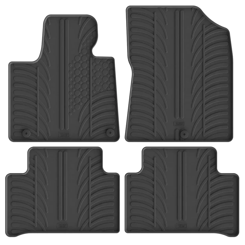 GLEDRING Rubber Mats Set Compatible with Kia Sorento IV (MQ4) 2020 (T Profile 4 Pieces + Mounting Clips)