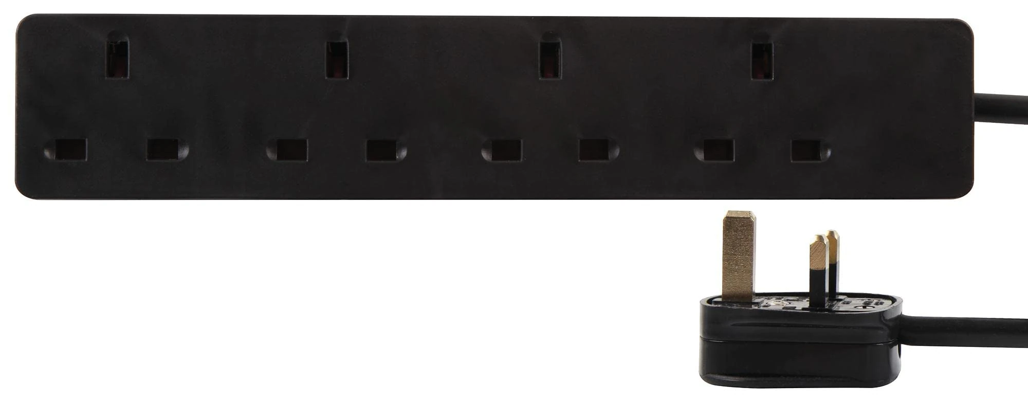 PRO ELEC PELB1407 4-Gang Extension Lead, 1m, Black