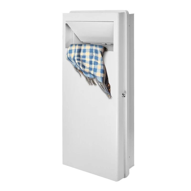 AdirHome Built-in Laundry Hamper, Clothes Hamper with Lid Wall Laundry Basket, Wall Laundry Box, Great Space Saving Solution for Remodelled Baths, Kitchen - White