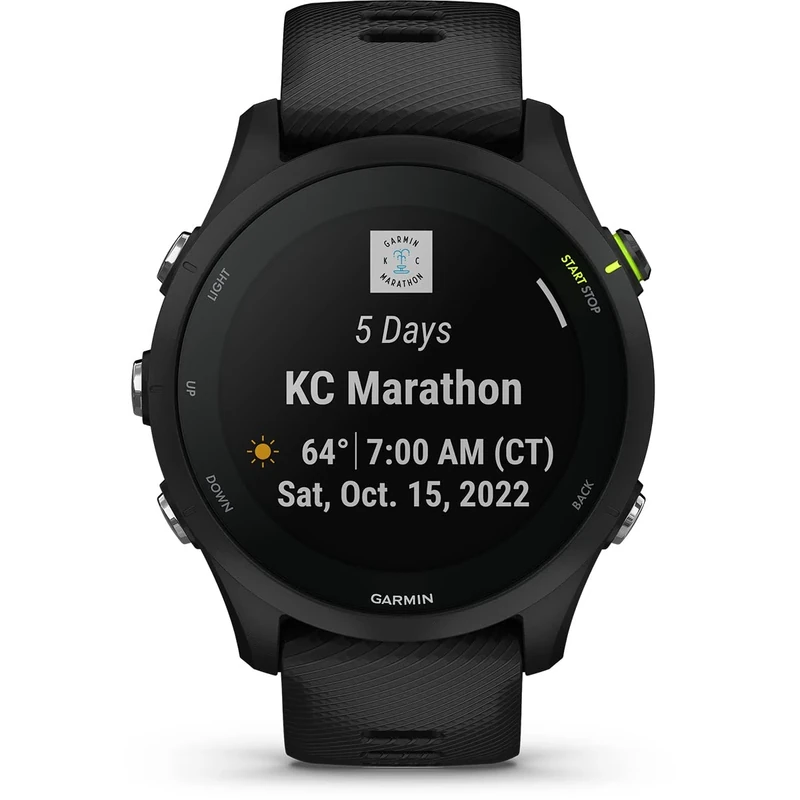 Garmin Forerunner 255 Music GPS 46mm Running Smartwatch, Lightweight, Music Storage, Advanced Training & Insights, Safety & Tracking Features, up to 14 days Battery Life, Black