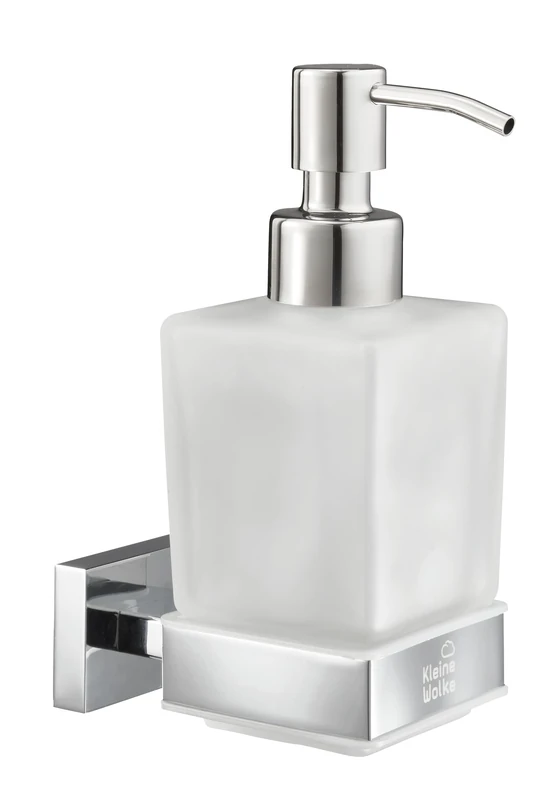 Kleine Wolke Meo Wall Mounted Soap Dispenser - Milky - Brass, Stainless Steel, Glass