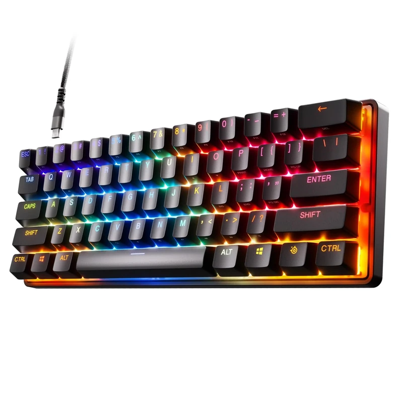 SteelSeries Apex Pro Mini - HyperMagnetic Gaming Keyboard - World’s Fastest Keyboard - Adjustable Actuation - Compact 60% Form Factor - RGB – PBT Keycaps - USB-C - American QWERTY Layout - 60%