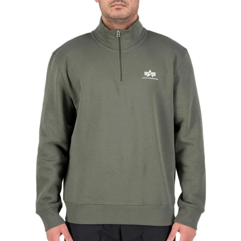 Alpha Industries Half Zip SL Sweatshirt for Men Dark Olive