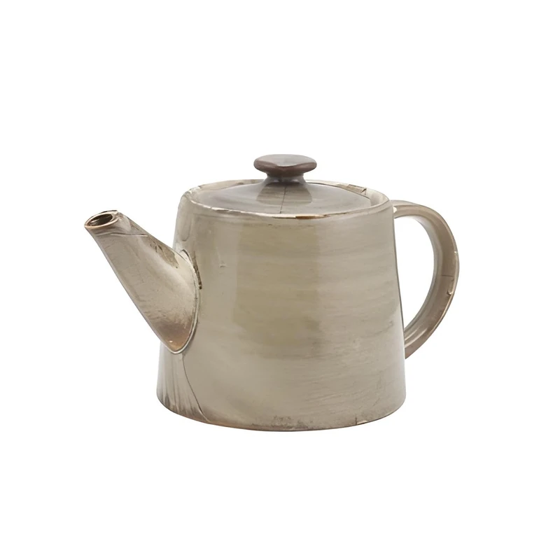 Genware TP-PG50 Terra Porcelain Teapot, Grey, 500mL Capacity, Pack of 6