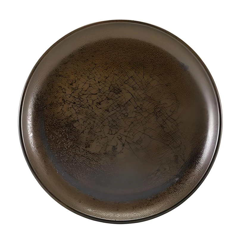 Genware Terra Porcelain Black Coupe Plate 30.5cm, CP-PBK30, Pack of 6