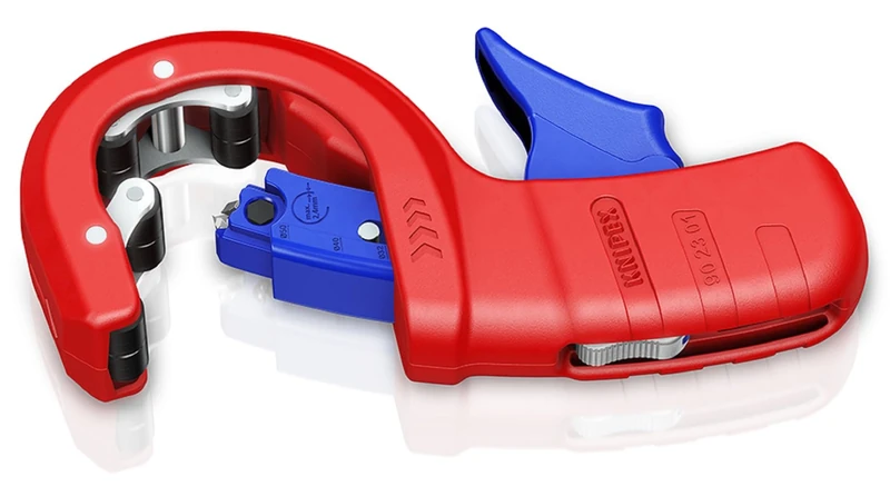 KNIPEX DP50 Pipe Cutter for Thin-Walled Plastic Drain Pipes in Blister with Plastic Coating 202 mm, 90 23 01 BK - Image 1