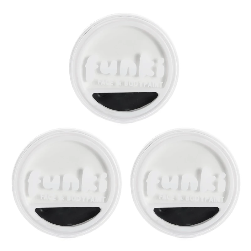 Black & White Oil-Based Facepaint - Pack Of 3 - Pot of Black & White Face Paint - Fancy Dress Costume Makeup Accessory
