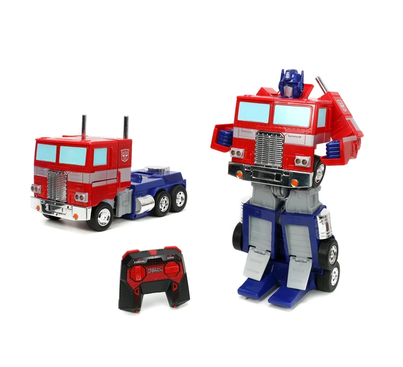 TRANSFORMERS Converting RC Optimus Prime – Original G1 model Remote Control Car - 30 cm long in Truck mode, standing 35 cm Tall converted to autobot mode with lights sounds and voice - Image 1
