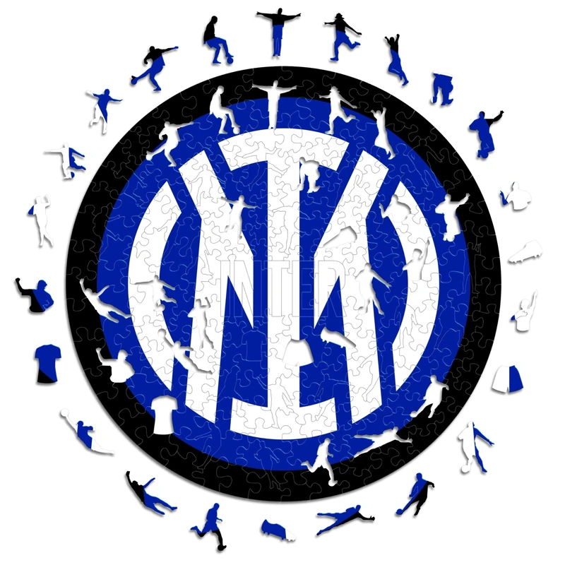 Iconic Puzzles, Inter Logo, Official Product, Wooden Puzzle for Adults and Children, 100% Sustainable Wood, Size L 500 pieces - Image 1