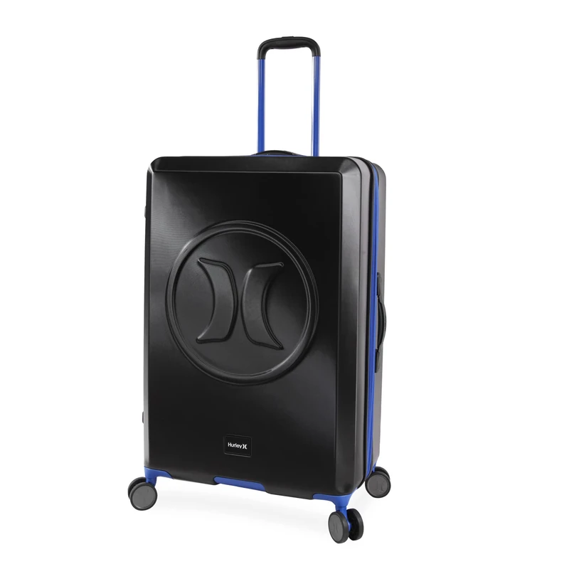 Hurley Wave Hardside Spinner Luggage, Black/Blue, Check in, Wave Hardside Spinner Luggage