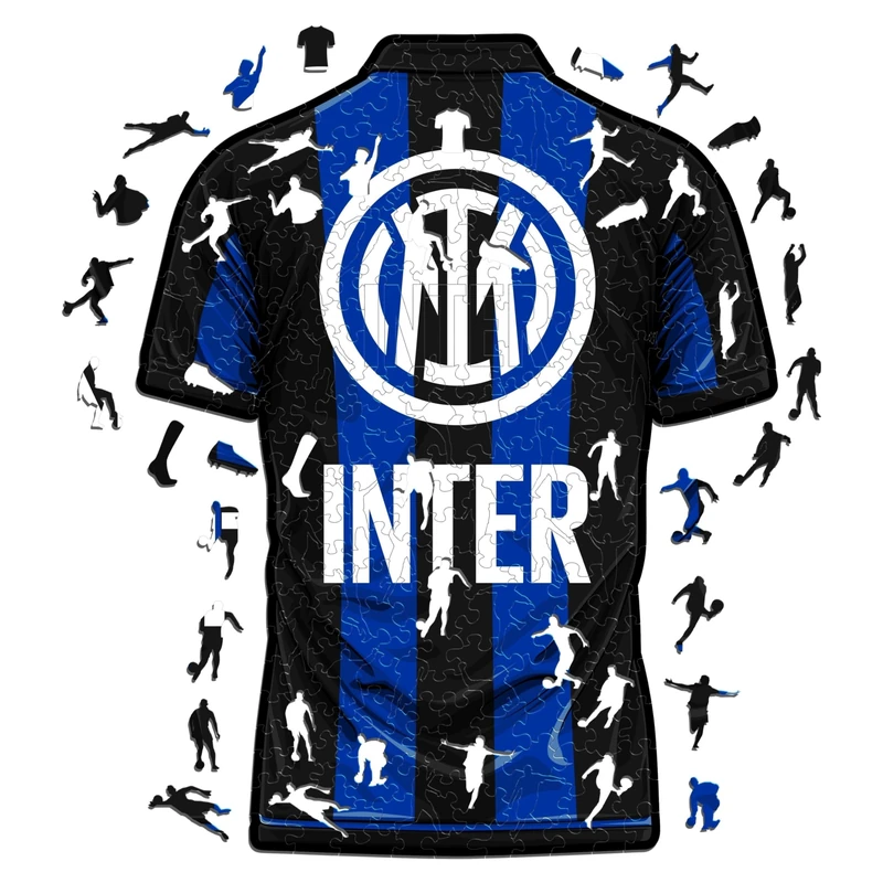 Iconic Puzzles, Inter Jersey, Official Product, Wooden Puzzle for Adults and Children, 100% Sustainable Wood, Size M 270 pieces