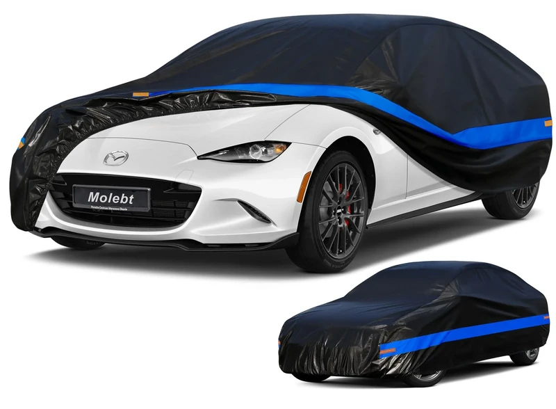 Molebt Car Cover Waterproof All Weather for Automobiles, Universal Fit BMW Z3，Honda S2000, Mazda Miata, Mazda MX-5, Toyota MR2 Spyder, Toyota Tercel，Volkswagen Cabrio etc.